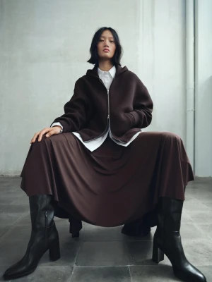 MANGO - Skórzane kozaki na klockowym obcasie czarny - - Kobieta