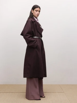 Skórzany pasek z ćwiekami czekoladowy - Kobieta - - MANGO