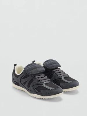 Zdjęcie produktu MANGO - Sneakersy skórzane wstawki ciemnoniebieski - - Kobieta