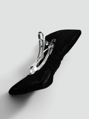 MANGO - Spinka do włosów z aksamitną kokardką czarny - Rozmiar uniwersalny - Kobieta