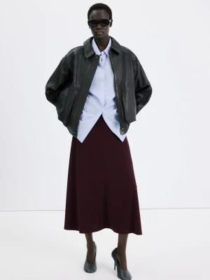 MANGO - Spódnica midi z cienkiej dzianiny winny - - Kobieta