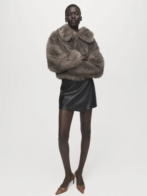 Spódnicospodenki ze sztucznej skóry czarny - Kobieta - - MANGO