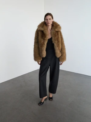 MANGO - Spodnie balloon z wełny szary - - Kobieta