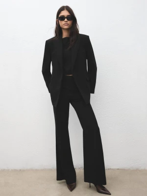 Spodnie garniturowe z wysokim stanem czarny - Kobieta - - MANGO