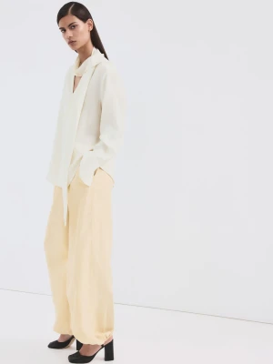 MANGO - Spodnie lyocell balloon kremowy / écru - - Kobieta