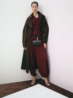 MANGO - Spodnie o kroju balloon ze średnim stanem rudy - - Kobieta