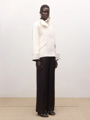 MANGO - Spodnie o prostym kroju z regulowaną talią brązowy - - Kobieta