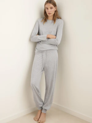 Spodnie piżamowe z lyocellu i bawełny jasny / pastelowy szary - Kobieta - - MANGO