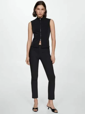 MANGO - Spodnie skinny crop czarny - - Kobieta