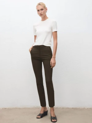 MANGO - Spodnie skinny crop khaki - - Kobieta