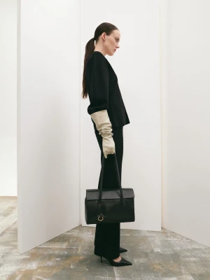 MANGO - Spodnie z dzianiny z rozcięciami czarny - - Kobieta