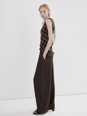 Spodnie z lyocellu ze średnim stanem purpurowy - Kobieta - - MANGO