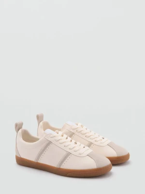 MANGO - Sportowe buty z kontrastowymi wstawkami biały - - Kobieta