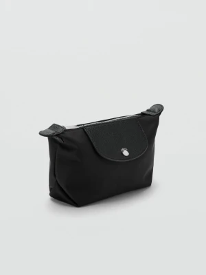 MANGO - Średnia kosmetyczka z łączonego nylonu czarny - Rozmiar uniwersalny - Kobieta