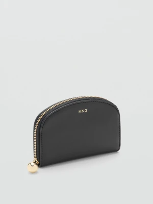 MANGO - Średnia portmonetka z koralikiem czarny - Rozmiar uniwersalny - Kobieta