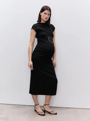 MANGO - Sukienka ciążowa z bawełnianego materiału czarny - - Kobieta