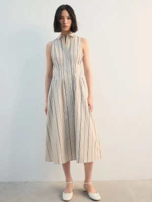 Sukienka koszulowa o rozszerzanym kroju średni brązowy - Kobieta - - MANGO