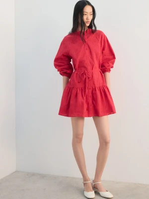 Sukienka koszulowa z haftem truskawkowy - Kobieta - - MANGO