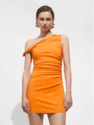 Mango Sukienka letnia Roll 77060349 Pomarańczowy Slim Fit