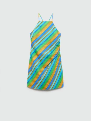 Mango Sukienka letnia Stripi 77030352 Kolorowy Slim Fit