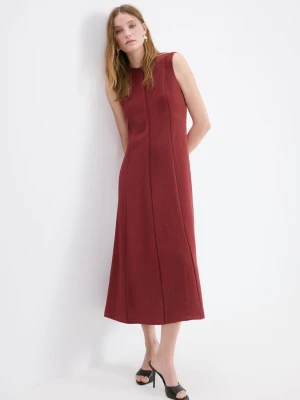 Sukienka rozkloszowana z godetami wiśniowy - Kobieta - - MANGO