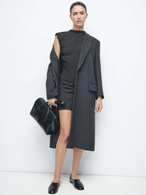 Sukienka w prążki z wycięciami szary - Kobieta - - MANGO