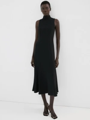 Sukienka z golfem i godetami czarny - Kobieta - - MANGO