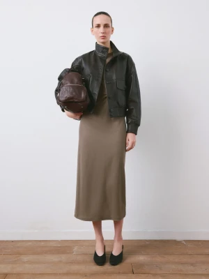 Sukienka z marszczeniami po bokach jasny/pastelowy brąz - Kobieta - - MANGO