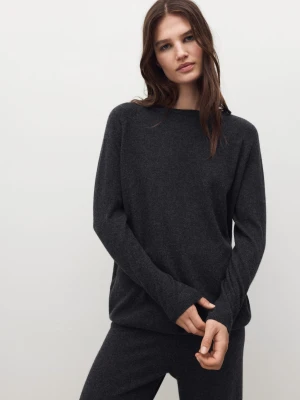 MANGO - Sweter 100% kaszmir antracytowy - - Kobieta