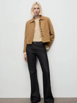 MANGO - Sweter ażurowa dzianina kremowy / écru - - Kobieta