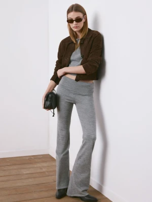 MANGO - Sweter dzianinowy z dżetami średni szary - - Kobieta