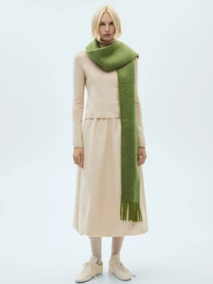MANGO - Sweter wywinięty dekolt kremowy / écru - - Kobieta