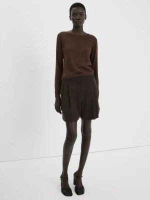 MANGO - Sweter z dzianiny z długim rękawem czekoladowy - - Kobieta