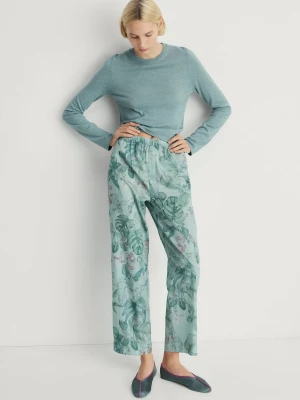 MANGO - Sweter z dzianiny z okrągłym dekoltem miętowa zieleń - - Kobieta