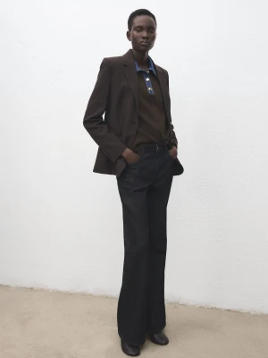 Sweter z koszulowym kołnierzykiem czekoladowy - Kobieta - - MANGO