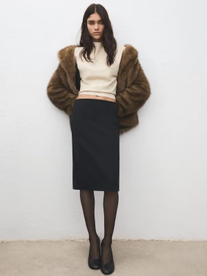 Sweter z lureksu z krótkim rękawem złoty - Kobieta - - MANGO