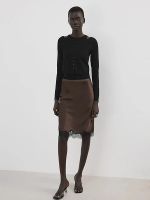 MANGO - Sweter z różnymi teksturami czarny - - Kobieta