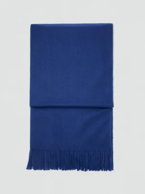 MANGO - Szalik z frędzlami atramentowy - Rozmiar uniwersalny - Kobieta