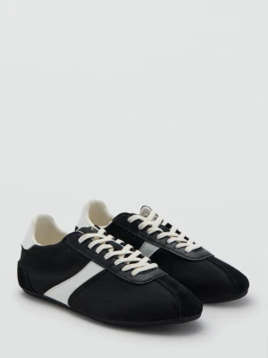 Sznurowane buty sportowe z łączonych materiałów czarny - Kobieta - - MANGO