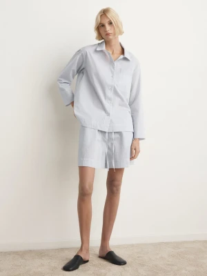 Szorty piżamowe z bawełny w paski biały - Kobieta - - MANGO