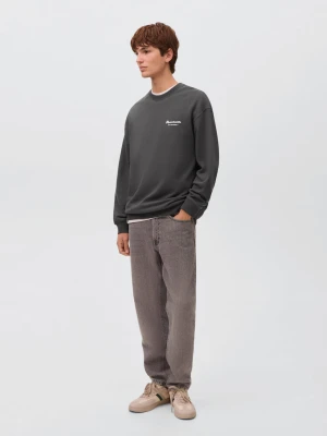 MANGO TEEN - Bawełniana bluza ze wzorem antracytowy - - Chłopak