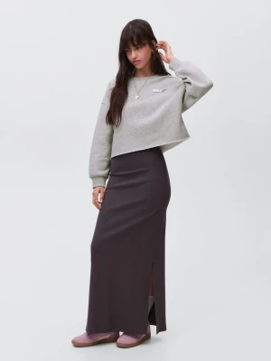 MANGO TEEN - Bawełniana bluza ze wzorem jasnoszary - - Dziewczyna