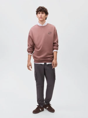 MANGO TEEN - Bawełniana bluza ze wzorem kasztanowy - - Chłopak