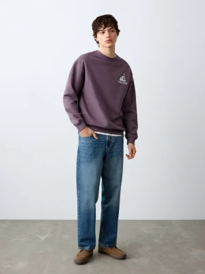 MANGO TEEN - Bawełniana bluza ze wzorem purpurowy - - Chłopak