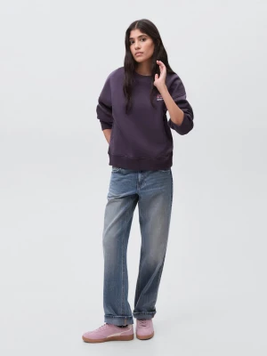 MANGO TEEN - Bawełniana bluza ze wzorem purpurowy - - Dziewczyna