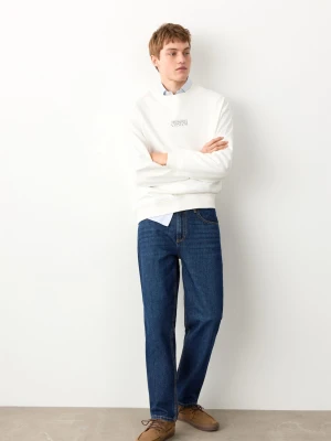 MANGO TEEN - Bawełniana bluza ze wzorem złamana biel - - Chłopak