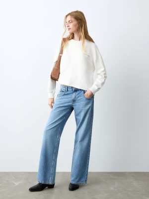 MANGO TEEN - Bawełniana bluza ze wzorem złamana biel - - Dziewczyna