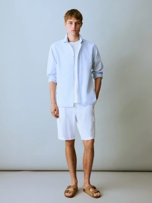 MANGO TEEN - Bawełniana koszula Oxford błękitny - - Chłopak