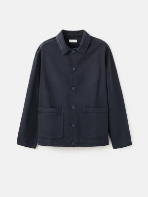 MANGO TEEN - Bawełniana koszula wierzchnia z kieszeniami ciemnogranatowy - - Chłopak