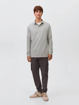 MANGO TEEN - Bawełniane polo basic bladozielony - - Chłopak